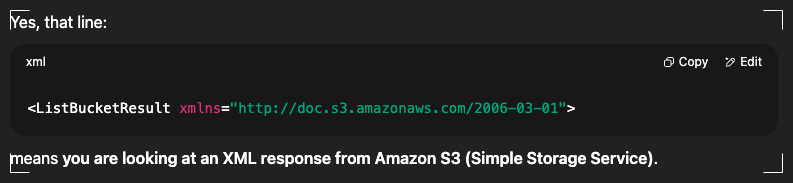 Testing ChatGPT about XMLNS
