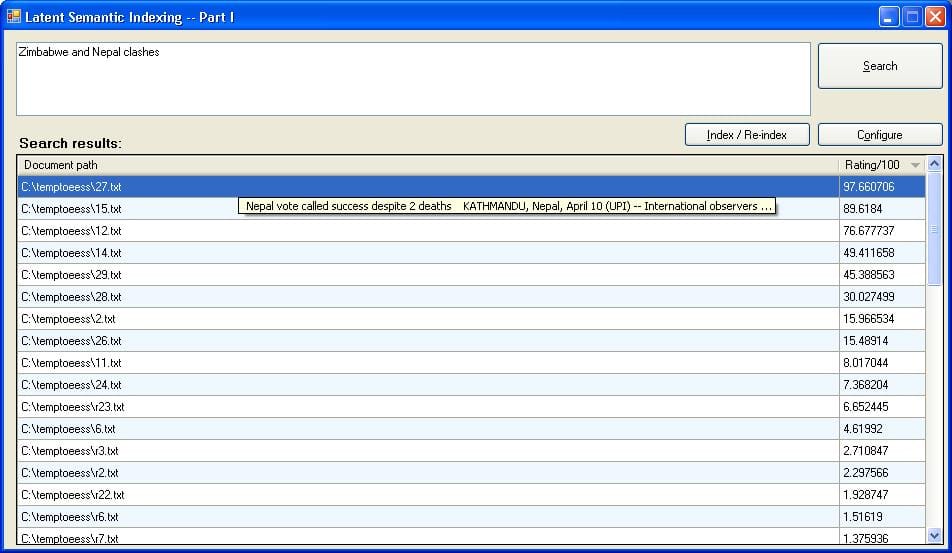 Latent Semantic Indexing