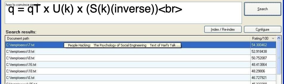 Latent Semantic Indexing - part 3 - Search